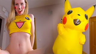 POV Pikachu Teen Gets Her Pink Pussy Creampied