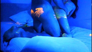 Hot Babe Gets an Wonderful Uv Color Paint on Nude Body | Happy Halloween |