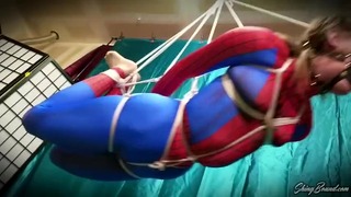 Spidergirl Zawieszone Zawieszenie Spandex Shinybound
