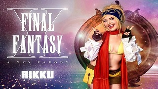 Dresde como Final Fantasy Rikku muestra gratitud con coño húmedo vr porno