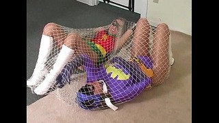 Batgirl In A Net Popular Costumes Batgirl Internet Batgirl Caughtnets