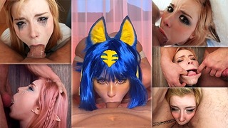 Compilation dei migliori momenti di scopate in gola Compilation di scopate in faccia Skull Fuck Pov Cosplay Il sesso orale succhia H