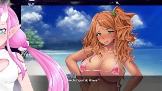 해변에서 큰 수탉 Cherry Kiss 게임 2D Omanko Vivi 플레이 스루