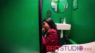 British 18 Year Old In School Uniform Sucks & Swallows At The Gloryhole