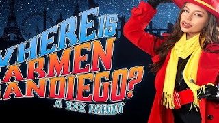 Peituda April Olsen como vilã Carmen Sandiego algema e fode você Vr Porn
