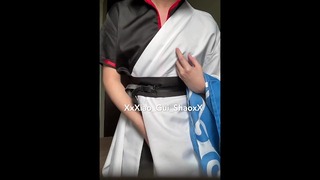 Gintoki Cosplay masturbarse+gemido fuerte+cum parte 2