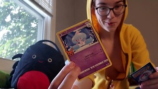 Halloween Unboxing Pokémon Card with My Titties Out!