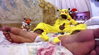 Life Sized Pikachu With Big Black Dick Jerks Off For You While Buddies Watch