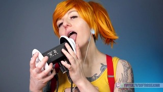 SFW Asmr – ティングルトレーナー Misty 耳を食べるニブル – Pastel Rosie Pokemon Cosplay ロールプレイを舐める