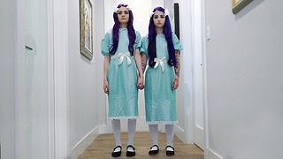 Step Step Sisters Jessae Rosae & Val Steele Fuck One Guy In The Shining Parody – Повне відео
