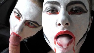 Vampire Babe Sensual Sucks Big Cock To Cum In Mouth