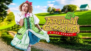 Allie Addison como Animal Crossing Isabelle siente mariposas cada vez que la tocas porno en realidad virtual