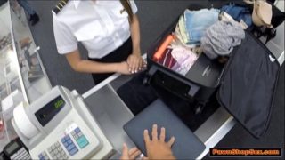 Hot Latina Stewardess Sucks and Fucks at Pawnshop to Bet Better Price
