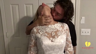 Gepassioneerde make-out met bruid vóór bruiloft!