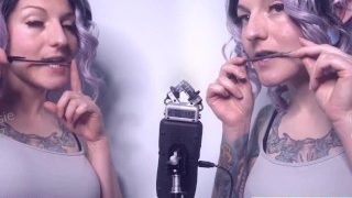 SFW Asmr Sexy Elf Girls Spoolie knabbern und Stift beißen – Pastel Rosie Wet Mouth Sounds Egirl Fetisch