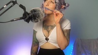 Sfw Asmr Tingly Elf Girl Pen Biting – Pastel Rosie Nibbling Mouth Sounds Triggers Inked Cosplay Babe