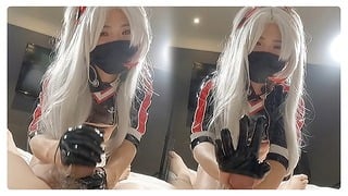 Azur Lane Sexy Race Queen Prinz Eugen Cosplayer Get Fucked, Crossdresser Ladyboy Hentai Cosplay 9