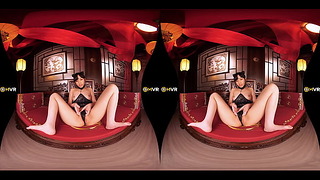 Девушка в стиле Чхонсам в стиле Чун-Ли мастурбирует на кровати и сквиртует - трейлер