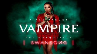 Ebony Alexis Tae als vampier Emem verleidt je in Masquerade Swansong
