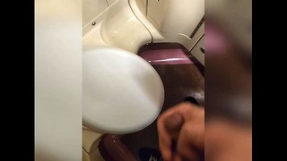 Femboy Masturbates On The Train, Big White Cock, Public, Exhibitionism, Slutty Emo Boy In A Skirt