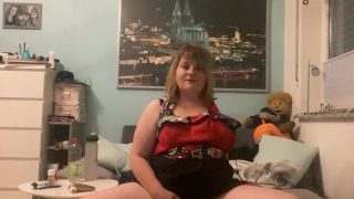 Amputee Teen In Cute Dress Climax With Amazing Toy