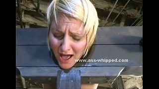Blonde Is Bound In A Medieval Device