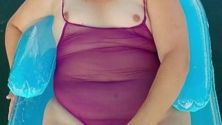 Camel Toe And Sheer Swimsuit On The River – Teaser