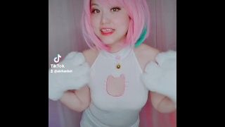 Cat Girl Pink Hair MMD Dance Cosplay Tokyo Arigatou