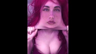 Female Mask Redhead In Bra