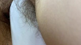 Hairy Pussy In White Swimsuit Closeup