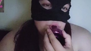 Masked Chubby Smokes In Bed