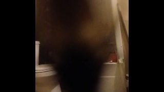 Masked Curvy 20Y/O Washes While Masterbating In Water While Showering