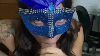 Masked Girl Gives Amazing Blowjob With Kayyjoy