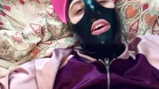 Sex With Latex Kitten In Satin Jacket