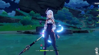 Shenhe – Genshin Impact Ryona + Ragdoll – English/ Korean 료나 / Chinese 良娜 /Japanese リョナ
