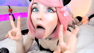 Silly Uwu Anime Girl Drooling With Ahegao Face