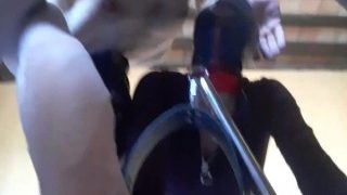 Tied To A Machine, Masked And Hooded, She Has To Suck A Big Dick