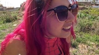 Turista Italiana Vestita Da Spiderman Scopata Dal Vicino Conosciuto Alla Sagra Della Sorellastra