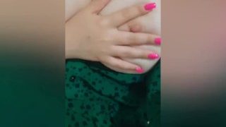 Young Student In A Green Dress Showed Her Big Breasts On Camera – Luxuryorgasm