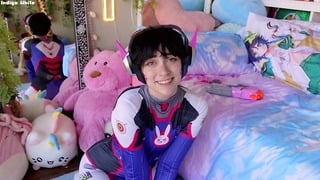 Embarrassed Femboy D.va Makes You Cum! JOI Indigo White