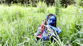 Avatar Monika Fox Big Prolapse, Hard Dildo Anal and Pussy Fuck, Squirt in Nature