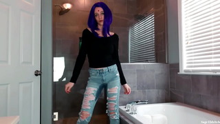 Raven Wetting Blue Jeans & Panties Sage Eldritch