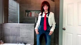 Uraraka Ochako Wetting Blue Jean Overalls & Panties Sage Eldritch