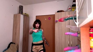 LARA CROFT with HUGE TITS fights with MONSTER COCKS