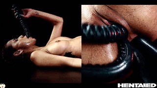 Double Anal Colombian Destroyed by Aliens and filled up