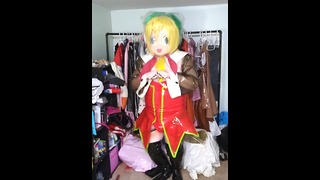 Kigurumi Roll PVC Bunny Suit Breathplay and Hands Free Vibrator