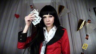 Schoolgirl lost her wet holes in a card game // Cosplay by Yumeko Jabami from Kakegurui