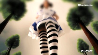 Giantess Alice crushes tiny villager under her socks