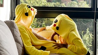 pikachu pokemon cosplay with handjob and blowjob by amateur big ass latina milf