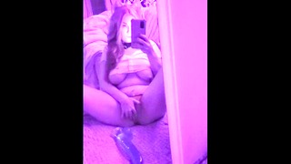 Neko girl masterbates sucks blue dildo ♡
